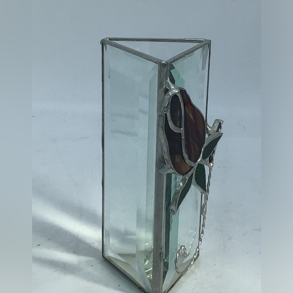 Stained Glass 5” Triangular Vase - Picture 3 of 8
